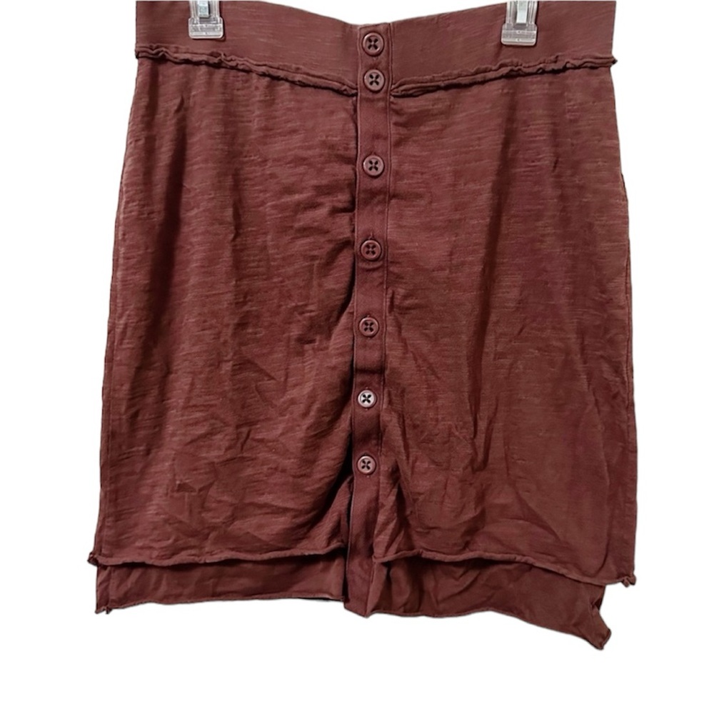 Horny Toad Cotton‎ Brown Skirt Buttons Sz Medium - Picture 2 of 11